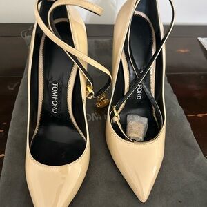 Tom Ford Cream Stiletto Heels with Ankle Strap. New!!!!